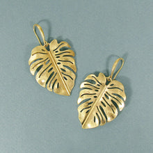 Load image into Gallery viewer, Tropical Monstera Hook Earrings
