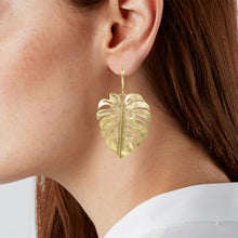 Load image into Gallery viewer, Tropical Monstera Hook Earrings