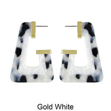 Load image into Gallery viewer, Acetate Resin Two Colors Rhombus Post Earrings