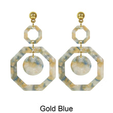 Load image into Gallery viewer, Acetate Resin Geometric Dangle Post Earrings