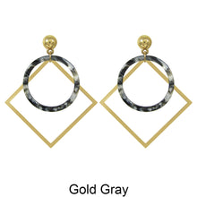 Load image into Gallery viewer, Acetate Resin Geometric Dangle Post Earrings