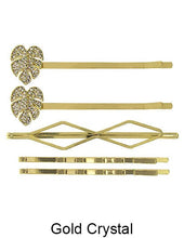 Load image into Gallery viewer, Stoned Monstera Hair Clips 5PCS Set