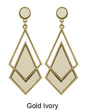Load image into Gallery viewer, Leather Composition Geometric Post Earrings