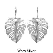 Load image into Gallery viewer, Tropical Monstera Hook Earrings
