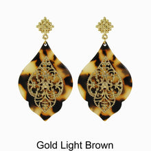 Load image into Gallery viewer, Acetate Resin Floral Filigree Dangle Post Earrings