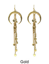 Load image into Gallery viewer, Celastic Metal Tassel Dangle Drop Post Earrings