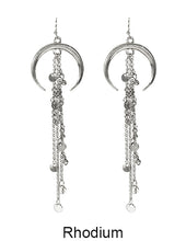 Load image into Gallery viewer, Celastic Metal Tassel Dangle Drop Post Earrings