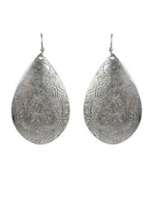 Load image into Gallery viewer, Mermaid Design Engraved Teardrop Shape Drop Dangle Earrings