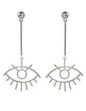 Load image into Gallery viewer, Evil Eye Wire Abstract Dangle Drop Post Earring