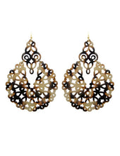 Load image into Gallery viewer, Acetate Resin Floral Filigree Dangle Drop Hook Earrings