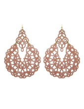 Load image into Gallery viewer, Acetate Resin Floral Filigree Dangle Drop Hook Earrings