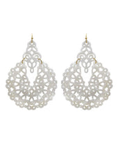 Load image into Gallery viewer, Acetate Resin Floral Filigree Dangle Drop Hook Earrings