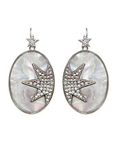 Load image into Gallery viewer, Celestial Sparkling Star Shell Dangle Drop Hook Earrings