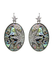 Load image into Gallery viewer, Celestial Sparkling Star Shell Dangle Drop Hook Earrings