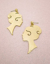 Load image into Gallery viewer, Elegant lady Face Design Drop Dangle Post Earrings