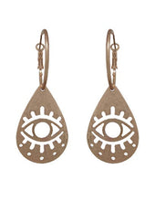 Load image into Gallery viewer, Evil Eye Abstract Dangle Drop Hoop Earring