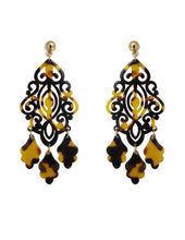 Load image into Gallery viewer, Acetate Resin Chandelier  Filigree Dangle Drop Post Earrings