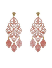 Load image into Gallery viewer, Acetate Resin Chandelier  Filigree Dangle Drop Post Earrings