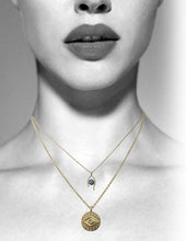 Load image into Gallery viewer, Evil Eye Coin 2 lines Layered Necklaces