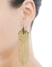 Load image into Gallery viewer, Metal Tassel Fringe Long Wedding Bridal Dangle Drop Earrings