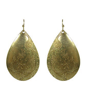 Load image into Gallery viewer, Mermaid Design Engraved Teardrop Shape Drop Dangle Earrings