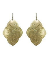 Load image into Gallery viewer, Elephant Design Engraved Diamond Shape Drop Dangle Earrings