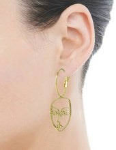 Load image into Gallery viewer, Picasso Face Design Drop Dangle Hoop Earrings