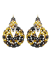 Load image into Gallery viewer, Acetate Resin Floral Filigree Dangle Drop Hook Earrings