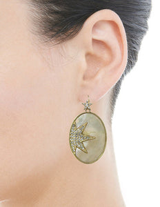 Celestial Sparkling Star Shell Dangle Drop Hook Earrings