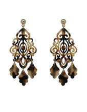 Load image into Gallery viewer, Acetate Resin Chandelier  Filigree Dangle Drop Post Earrings