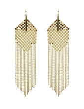 Load image into Gallery viewer, Metal Tassel Fringe Long Wedding Bridal Dangle Drop Earrings