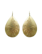 Load image into Gallery viewer, Under Sea and Turtle Designed Engraved Teardrop Shape Drop Dangle Earrings