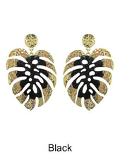 Load image into Gallery viewer, Monstera earrings Tropical plant Leaf earring Nature inspired floral leaves Post earrings