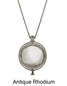 Inspiration Spinner 6 Times Magnifier Magnifying Glass Pendant Necklace, 30 inch plus 3 inch