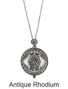 Evil Eye  6 Times Magnifier Magnifying Glass Top Sliding Magnet Pendant Necklace, 30 inch plus 3 inch