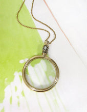 Load image into Gallery viewer, Plain 6 Times Magnifier Magnifying Glass Pendant Necklace, 30&quot; plus 3&quot;