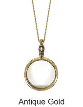 Load image into Gallery viewer, Plain 6 Times Magnifier Magnifying Glass Pendant Necklace, 30&quot; plus 3&quot;