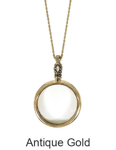 Plain 6 Times Magnifier Magnifying Glass Pendant Necklace, 30