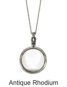 Plain 6 Times Magnifier Magnifying Glass Pendant Necklace, 30" plus 3"