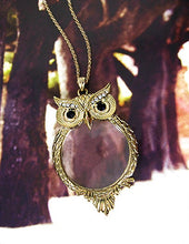 Load image into Gallery viewer, Owl 6 Times Magnifier Magnifying Glass Pendant Necklace, 30 inch plus 3 inch