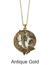 Load image into Gallery viewer, Mermaid 6 Times Magnifier Magnifying Glass Top Sliding Magnet Pendant Necklace, 30 inch plus 3 inch