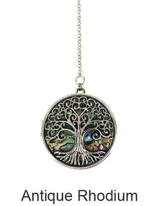 Tree of Life Abalone Locket Long Y Type Necklace