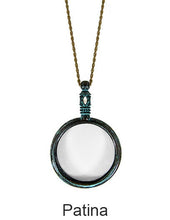 Load image into Gallery viewer, Plain 6 Times Magnifier Magnifying Glass Pendant Necklace, 30&quot; plus 3&quot;