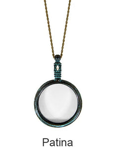 Plain 6 Times Magnifier Magnifying Glass Pendant Necklace, 30" plus 3"