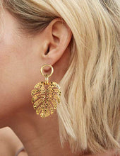 Load image into Gallery viewer, Monstera earrings Tropical plant Leaf earring Nature inspired floral leaves Post earrings