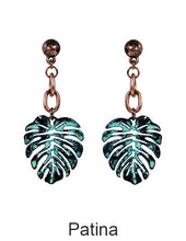 Load image into Gallery viewer, Monstera earrings Tropical plant Leaf earring Nature inspired floral leaves Post earrings