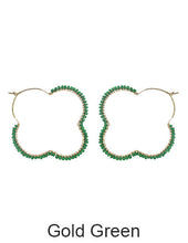 Load image into Gallery viewer, Wired Coiled Earrings, Beaded Earrings, Clover earring, Hoop earrings