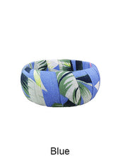 Load image into Gallery viewer, Tropical Fabric Wrap Wood Large Wide Bangle Bracelets