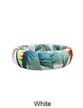 Load image into Gallery viewer, Tropical Fabric Wrap Wood Bangle Bracelets