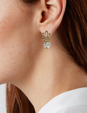 Load image into Gallery viewer, Cubic Zirconia Flower Drop Dangle &amp; Drop Post earring